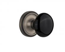 Nostalgic Warehouse 708359 - Nostalgic Warehouse Classic Rosette Passage Black Porcelain Door Knob in Antique Pewter