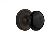 Nostalgic Warehouse 708361 - Nostalgic Warehouse Classic Rosette Passage Black Porcelain Door Knob in Oil-Rubbed Bronze