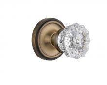 Nostalgic Warehouse 708387 - Nostalgic Warehouse Classic Rosette Passage Crystal Glass Door Knob in Antique Brass