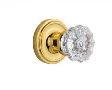 Nostalgic Warehouse 708391 - Nostalgic Warehouse Classic Rosette Passage Crystal Glass Door Knob in Polished Brass