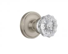 Nostalgic Warehouse 708392 - Nostalgic Warehouse Classic Rosette Passage Crystal Glass Door Knob in Satin Nickel