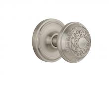 Nostalgic Warehouse 708407 - Nostalgic Warehouse Classic Rosette Passage Egg & Dart Door Knob in Satin Nickel