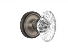 Nostalgic Warehouse 708447 - Nostalgic Warehouse Classic Rosette Passage Oval Fluted Crystal Glass Door Knob in Antique Pewter