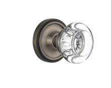 Nostalgic Warehouse 708463 - Nostalgic Warehouse Classic Rosette Passage Round Clear Crystal Glass Door Knob in Antique Pewter