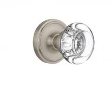 Nostalgic Warehouse 708467 - Nostalgic Warehouse Classic Rosette Passage Round Clear Crystal Glass Door Knob in Satin Nickel