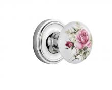 Nostalgic Warehouse 708472 - Nostalgic Warehouse Classic Rosette Passage White Rose Porcelain Door Knob in Bright Chrome