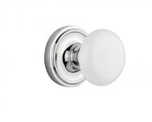 Nostalgic Warehouse 708495 - Nostalgic Warehouse Classic Rosette Passage White Porcelain Door Knob in Bright Chrome