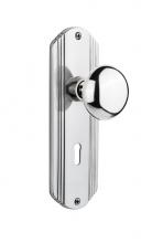 Nostalgic Warehouse 708796 - Nostalgic Warehouse Deco Plate Passage New York Door Knob in Bright Chrome