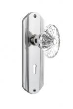 Nostalgic Warehouse 708812 - Nostalgic Warehouse Deco Plate Passage Oval Fluted Crystal Glass Door Knob in Bright Chrome