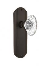 Nostalgic Warehouse 708813 - Nostalgic Warehouse Deco Plate Passage Oval Fluted Crystal Glass Door Knob in Oil-Rubbed Bronze