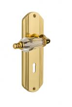 Nostalgic Warehouse 708822 - Nostalgic Warehouse Deco Plate Passage Parlor Lever in Polished Brass