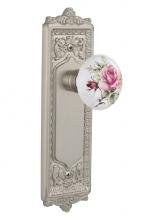 Nostalgic Warehouse 708970 - Nostalgic Warehouse Egg & Dart Plate Passage White Rose Porcelain Door Knob in Satin Nickel