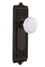 Nostalgic Warehouse 708989 - Nostalgic Warehouse Egg & Dart Plate Passage White Porcelain Door Knob in Oil-Rubbed Bronze