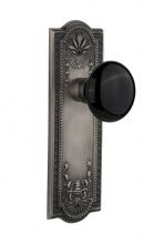 Nostalgic Warehouse 708995 - Nostalgic Warehouse Meadows Plate Passage Black Porcelain Door Knob in Antique Pewter