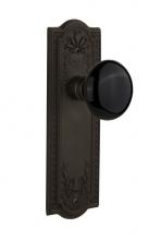 Nostalgic Warehouse 708996 - Nostalgic Warehouse Meadows Plate Passage Black Porcelain Door Knob in Oil-Rubbed Bronze