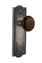 Nostalgic Warehouse 709008 - Nostalgic Warehouse Meadows Plate Passage Brown Porcelain Door Knob in Antique Pewter