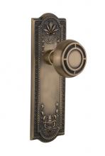 Nostalgic Warehouse 709101 - Nostalgic Warehouse Meadows Plate Passage Mission Door Knob in Antique Brass