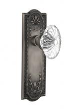 Nostalgic Warehouse 709131 - Nostalgic Warehouse Meadows Plate Passage Oval Fluted Crystal Glass Door Knob in Antique Pewter