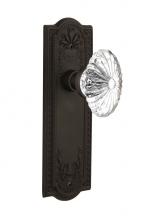 Nostalgic Warehouse 709132 - Nostalgic Warehouse Meadows Plate Passage Oval Fluted Crystal Glass Door Knob in Oil-Rubbed Bronze