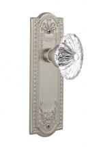 Nostalgic Warehouse 709134 - Nostalgic Warehouse Meadows Plate Passage Oval Fluted Crystal Glass Door Knob in Satin Nickel