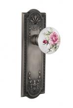 Nostalgic Warehouse 709182 - Nostalgic Warehouse Meadows Plate Passage White Rose Porcelain Door Knob in Antique Pewter