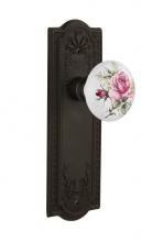 Nostalgic Warehouse 709183 - Nostalgic Warehouse Meadows Plate Passage White Rose Porcelain Door Knob in Oil-Rubbed Bronze