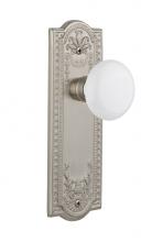 Nostalgic Warehouse 709208 - Nostalgic Warehouse Meadows Plate Passage White Porcelain Door Knob in Satin Nickel