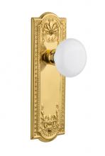 Nostalgic Warehouse 709210 - Nostalgic Warehouse Meadows Plate Passage White Porcelain Door Knob in Unlacquered Brass