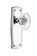 Nostalgic Warehouse 709539 - Nostalgic Warehouse Prairie Plate Passage Oval Fluted Crystal Glass Door Knob in Bright Chrome