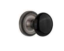 Nostalgic Warehouse 709593 - Nostalgic Warehouse Rope Rosette Passage Black Porcelain Door Knob in Antique Pewter