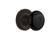 Nostalgic Warehouse 709595 - Nostalgic Warehouse Rope Rosette Passage Black Porcelain Door Knob in Oil-Rubbed Bronze