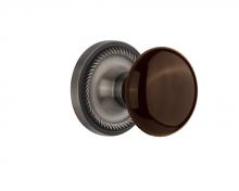 Nostalgic Warehouse 709601 - Nostalgic Warehouse Rope Rosette Passage Brown Porcelain Door Knob in Antique Pewter