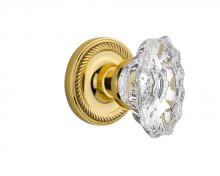 Nostalgic Warehouse 709615 - Nostalgic Warehouse Rope Rosette Passage Chateau Door Knob in Unlacquered Brass