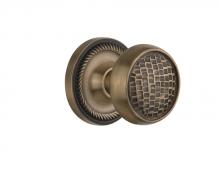 Nostalgic Warehouse 709616 - Nostalgic Warehouse Rope Rosette Passage Craftsman Door Knob in Antique Brass