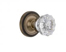 Nostalgic Warehouse 709621 - Nostalgic Warehouse Rope Rosette Passage Crystal Glass Door Knob in Antique Brass