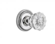 Nostalgic Warehouse 709623 - Nostalgic Warehouse Rope Rosette Passage Crystal Glass Door Knob in Bright Chrome