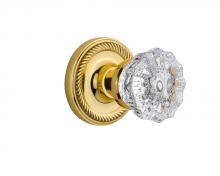 Nostalgic Warehouse 709625 - Nostalgic Warehouse Rope Rosette Passage Crystal Glass Door Knob in Polished Brass