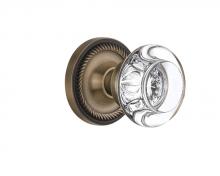 Nostalgic Warehouse 709696 - Nostalgic Warehouse Rope Rosette Passage Round Clear Crystal Glass Door Knob in Antique Brass