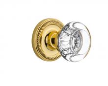 Nostalgic Warehouse 709700 - Nostalgic Warehouse Rope Rosette Passage Round Clear Crystal Glass Door Knob in Polished Brass