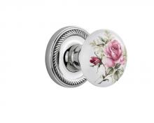 Nostalgic Warehouse 709706 - Nostalgic Warehouse Rope Rosette Passage White Rose Porcelain Door Knob in Bright Chrome