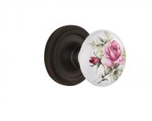 Nostalgic Warehouse 709707 - Nostalgic Warehouse Rope Rosette Passage White Rose Porcelain Door Knob in Oil-Rubbed Bronze