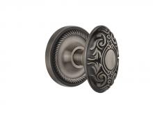 Nostalgic Warehouse 709713 - Nostalgic Warehouse Rope Rosette Passage Victorian Door Knob in Antique Pewter