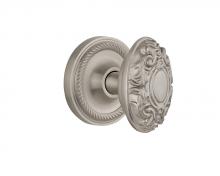 Nostalgic Warehouse 709716 - Nostalgic Warehouse Rope Rosette Passage Victorian Door Knob in Satin Nickel