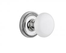 Nostalgic Warehouse 709729 - Nostalgic Warehouse Rope Rosette Passage White Porcelain Door Knob in Bright Chrome