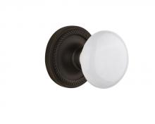 Nostalgic Warehouse 709730 - Nostalgic Warehouse Rope Rosette Passage White Porcelain Door Knob in Oil-Rubbed Bronze