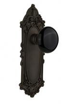 Nostalgic Warehouse 709863 - Nostalgic Warehouse Victorian Plate Passage Black Porcelain Door Knob in Oil-Rubbed Bronze