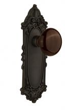 Nostalgic Warehouse 709870 - Nostalgic Warehouse Victorian Plate Passage Brown Porcelain Door Knob in Oil-Rubbed Bronze