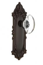 Nostalgic Warehouse 709939 - Nostalgic Warehouse Victorian Plate Passage Oval Clear Crystal Glass Door Knob in Timeless Bronze