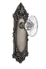 Nostalgic Warehouse 709942 - Nostalgic Warehouse Victorian Plate Passage Oval Fluted Crystal Glass Door Knob in Antique Pewter