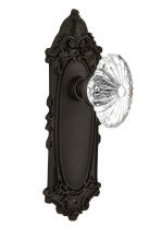 Nostalgic Warehouse 709943 - Nostalgic Warehouse Victorian Plate Passage Oval Fluted Crystal Glass Door Knob in Oil-Rubbed Bron